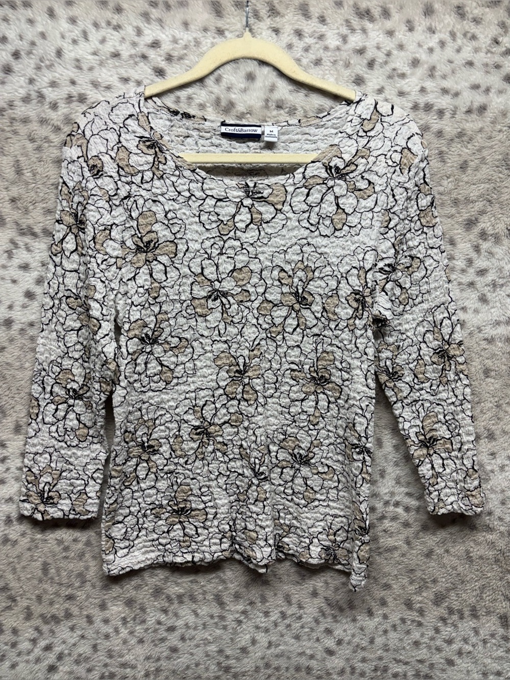 Y2K CROFT & BARROW FLORAL CRINKLE TOP